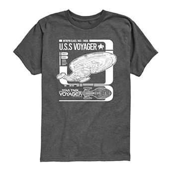 Boys 8-20 Star Trek U.S.S. Voyager Schematic Short Sleeve Graphic Tee