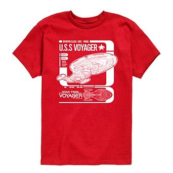 Boys 8-20 Star Trek U.S.S. Voyager Schematic Short Sleeve Graphic Tee