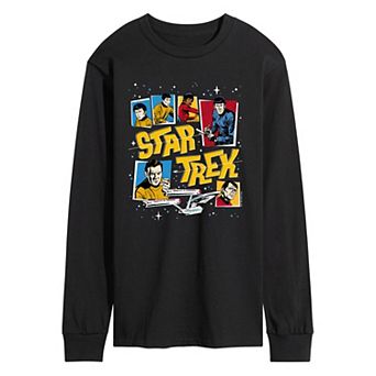 Men's Star Trek Retro Comic Graphic Long Sleeve Graphic T-Shirt