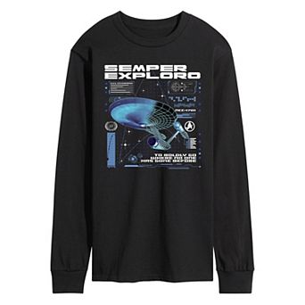Men's Star Trek U.S.S. Enterprise “Semper Exploro” Schematic Graphic T-Shirt