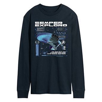 Men's Star Trek U.S.S. Enterprise “Semper Exploro” Schematic Graphic T-Shirt