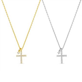 Paige Harper Cubic Zirconia Cross Charm You & Me Necklace Set