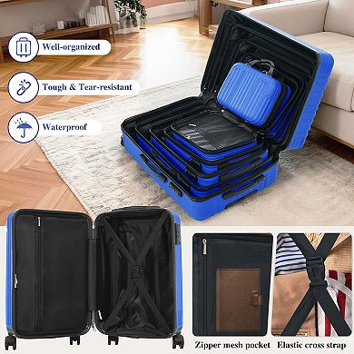 Christopher Knight Home 6-Piece Hardshell Luggage Set with Spinner Wheels & TSA Lock