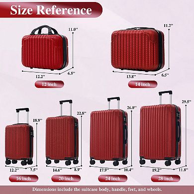 Christopher Knight Home 6-Piece Hardshell Luggage Set with Spinner Wheels & TSA Lock