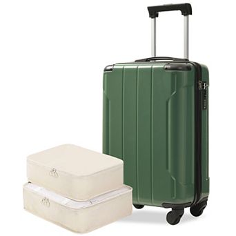 Christopher Knight Home 20" Hardshell Carry-On with TSA Lock & 2 Packing Cubes