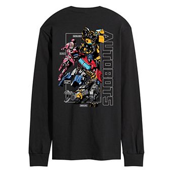 Men's Transformers Autobots Collage Long Sleeve Graphic T-Shirt