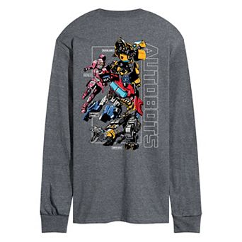 Men's Transformers Autobots Collage Long Sleeve Graphic T-Shirt