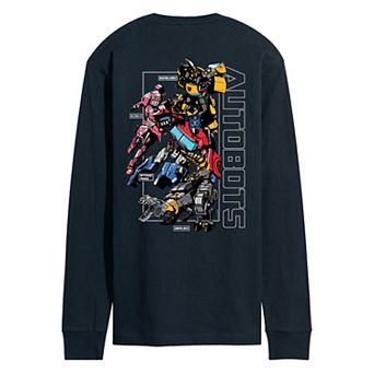 Men's Transformers Autobots Collage Long Sleeve Graphic T-Shirt