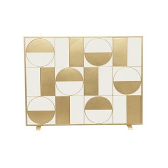 Stella & Eve Metal Cut-Out Fireplace Screen with Mesh Netting