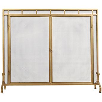Stella & Eve Metal Geometric Fireplace Screen with Latched Doors