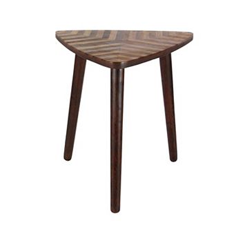Stella & Eve Mango Wood End Table with Wood Inlay