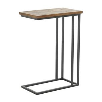 Stella & Eve Metal C-Shaped End Table with Wood Top