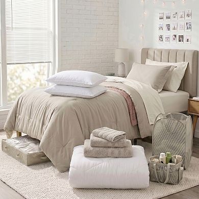 Hearth & Harbor Complete Dorm Room Set, All Dorm Accessories Included