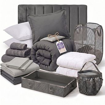 Hearth & Harbor Complete Dorm Room Set, All Dorm Accessories Included