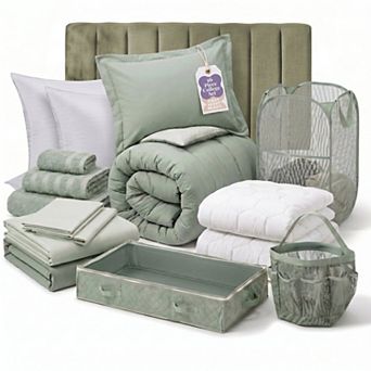 Hearth & Harbor Complete Dorm Room Set, All Dorm Accessories Included