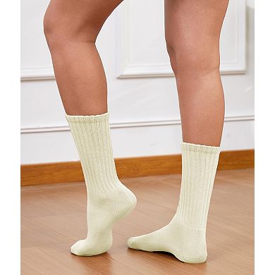 Cushioned Cotton Slouch Crew Socks Retro Stacked Casual Wear Comfort