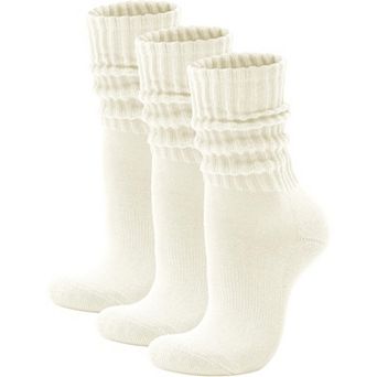 Cushioned Cotton Slouch Crew Socks Retro Stacked Casual Wear Comfort