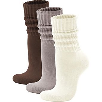 Cushioned Cotton Slouch Crew Socks Retro Stacked Casual Wear Comfort