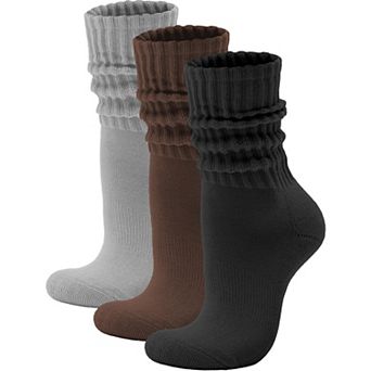 Cushioned Cotton Slouch Crew Socks Retro Stacked Casual Wear Comfort