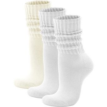 Cushioned Cotton Slouch Crew Socks Retro Stacked Casual Wear Comfort
