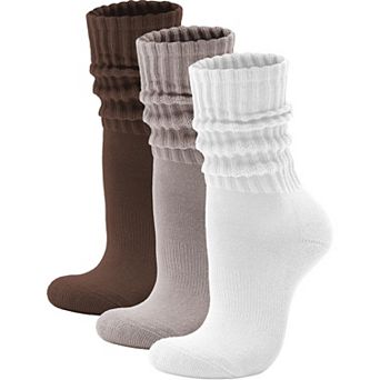 Cushioned Cotton Slouch Crew Socks Retro Stacked Casual Wear Comfort