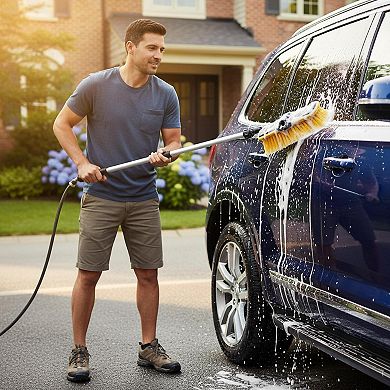 10 Inch 4 pack Car Wash Brush Head Scratch-Free Soft Bristles Universal Scrub Attachment.