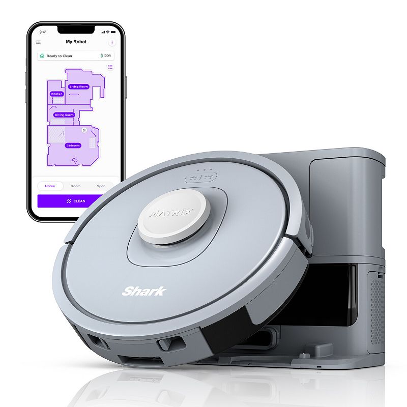 Shark® Matrix Robot Vacuum with 30-Day Self-Empty Base (UR2350S), Grey