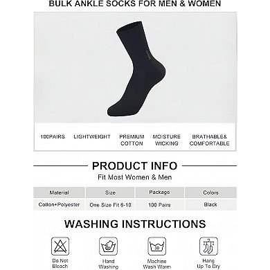 Bulk Unisex Casual Cotton Blend Socks Soft Athletic Dress Multipurpose Socks