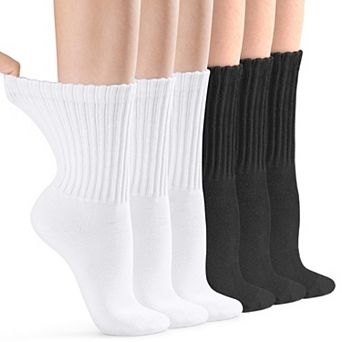 Cotton Athletic Crew Socks Soft Breathable Workout Gym Running 6 Pack