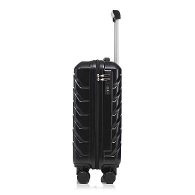 Pnronnc 2-Piece ABS Hardside Luggage Set with Spinner Wheels and Cosmetic Case
