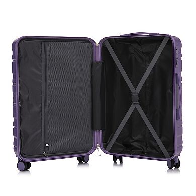 Pnronnc 3-Piece ABS Hardside Luggage Set with Spinner Wheels and Combination Lock