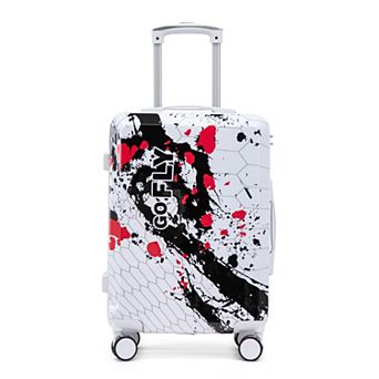Pnronnc 20 Inch PC Spinner Wheel Carry On Luggage with Combination Lock and Printed Pattern
