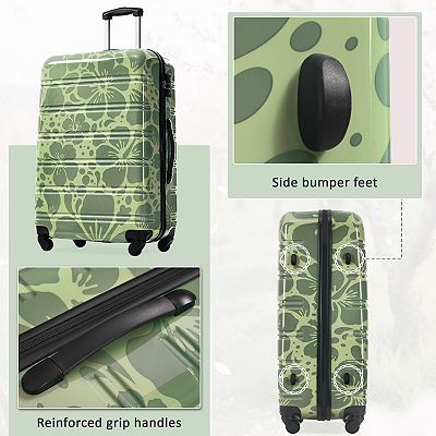 Pnronnc 3-Piece PC Hardshell Luggage Set with TSA Lock Spinner