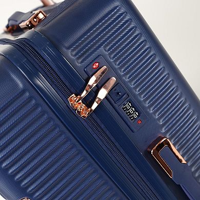 Pnronnc 4-Piece ABS Hardshell Luggage Set with Dual Spinner Wheels and Combination Lock