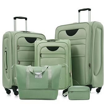 Pnronnc 3 pc Expandable Softside Luggage Set with TSA Lock Spinner Wheels and Duffel Bag