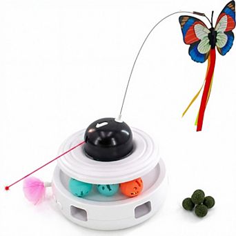 Motion Interactive Cat Toy - USB Rechargeable Adjustable Laser, Wand & Catnip Balls