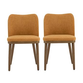 Christopher Knight Home Mid-Century Dining Chair with Curved Back & Solid Wood Frame Set of 2
