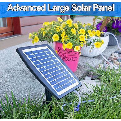 Solar Drip Irrigation System Automatic Watering Kit for Up to 15 Plants with USB Backup