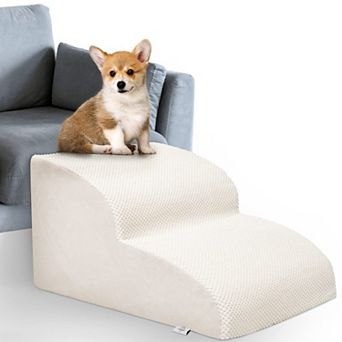 Dog Stairs for Small Dogs - High Density Foam Dog Ramp,21.7''x11.8''x16.1''