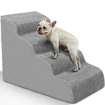 Dog Stairs for Small Dogs - High Density Foam Dog Ramp, 4 Step