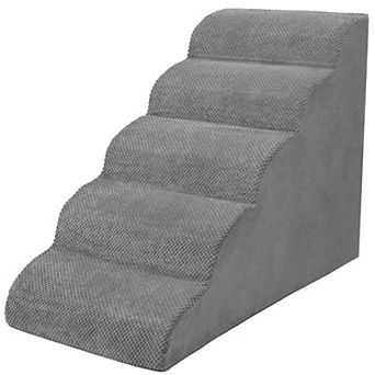 Dog Stairs for Small Dogs - High Density Foam Dog Ramp, 5 Steps