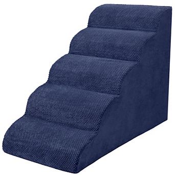 Dog Stairs for Small Dogs - High Density Foam Dog Ramp, 5 Steps
