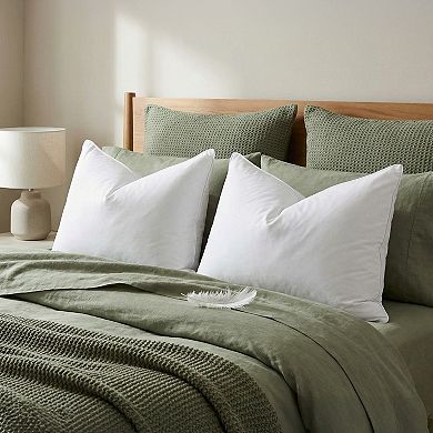 Elegant Comfort Goose Down Feather Cotton Shell Hotel Pillows - Set of 2