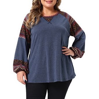 Women's Plus Size Long Sleeve Boho Blouses Top for Casual and Dressy Occasions