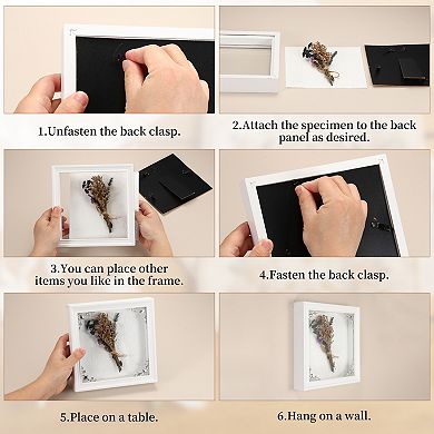 Shadow Box Frame, Wooden Display Case with Clear Glass Cover Shadow Box Picture Frame Display Case