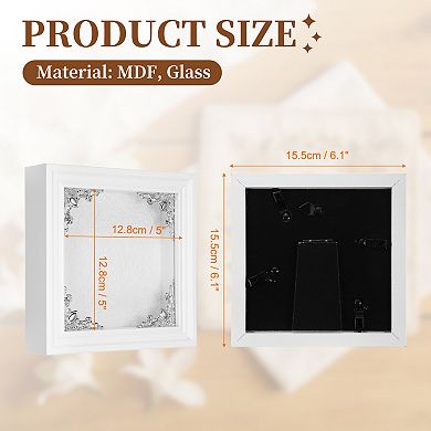 Shadow Box Frame, Wooden Display Case with Clear Glass Cover Shadow Box Picture Frame Display Case