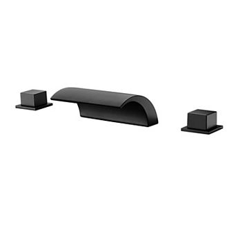 SUMERAIN Waterfall Roman Bathtub Faucet, Deck Mount High Flow Rate, Include Valve and Trim Set