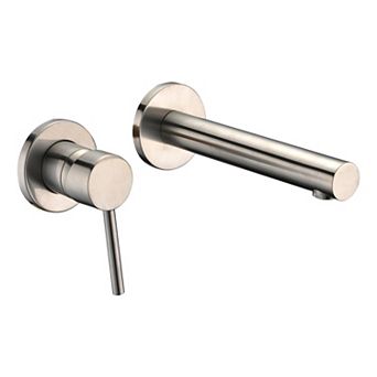 SUMERAIN Wall Mounted Bathroon Sink Faucet, Two-Hole Single-Lever with Rough in Valve, Lefthand