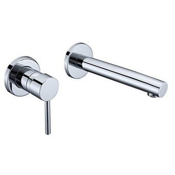 SUMERAIN Wall Mounted Bathroon Sink Faucet, Two-Hole Single-Lever with Rough in Valve, Lefthand