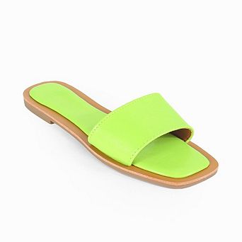 Mindee-2 Minimalist Wide Strap Slide Sandals